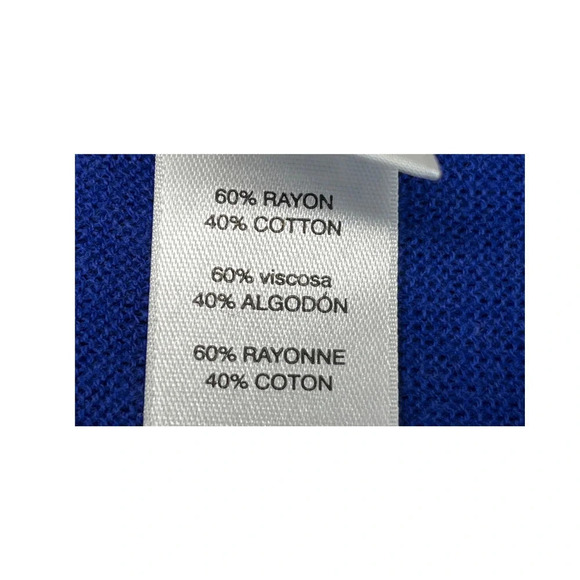 Chico's Womens Size S/M Blue Rayon Blend Light-weight Poncho FLAW - Picture 4 of 8